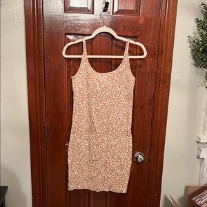 Floral Print Ribbed Spaghetti strap Dress